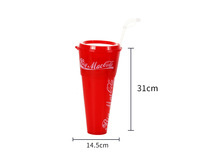 Tasse en plastique de qualité avec logo personnalisé Tasses et soucoupes à thé en PP de qualité alimentaire pour film chaud, boisson pop-corn et plateau à collation