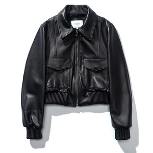 Cappotto da <span class=keywords><strong>donna</strong></span> autunno e inverno 2025 <span class=keywords><strong>in</strong></span> vera <span class=keywords><strong>pelle</strong></span> di pecora abito da Baseball corto Slim-fit semplice Casual - Product Image 6