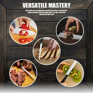 Ensemble de couteaux à fruits portables en céramique Pocket Chef, lames en bois noir et blanc de 6 pouces, couteaux d'office de cuisine écologiques, compatibles lave-vaisselle - Product Image 4