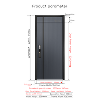 Porte de sécurité en acier sur mesure, robuste, anti-impact, en tôle d'acier, porte extérieure insonorisée pour entrée principale d'appartement