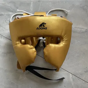 AIDONG Boxeo Head Guard Cuero Artes Marciales Mixtas Muay Thai Entrenamiento Profesional Boxeo Headguards