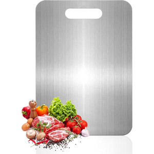 Planche à découper double face en acier inoxydable 304 pour cuisine professionnelle, de qualité alimentaire, écologique, durable, compatible lave-vaisselle, personnalisable - Product Image 1