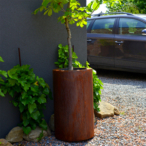 Pot de fleurs demi-rond en acier corten pour projets de jardinières suspendues maison et jardin, revêtement poudré, certifié CE - Product Image 4