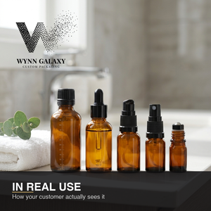 Bouteilles en verre ambré avec pulvérisateur à gâchette fine pour toner, brume faciale, eau capillaire – Fournisseur de contenants d'emballage - Product Image 3