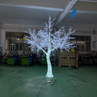 Kommerzieller Künstlicher Kirschblütenbaum für Außenbereiche mit LED-Beleuchtung IP65 Realistischer Sakura-Baum für Themenparks, Gärten und Landschaftsgestaltung
