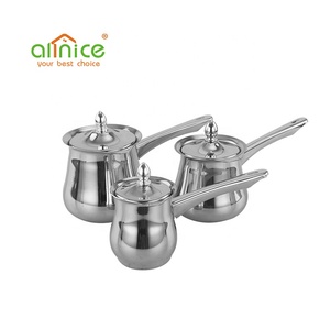 Morden Design Drinkware Stainless Steel <strong>Coffee</strong> Heater Pot Set <strong>Coffee</strong> <strong>Warmer</strong> Set with Lid and Long Handle - Product Image 1