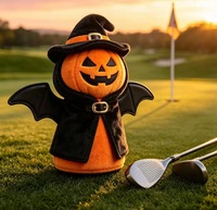 Copricapo da golf di Halloween 3D: set di coperture in poliestere per driver, fairway e ibridi a forma di pipistrello, zucca, mago, gatto, scheletro