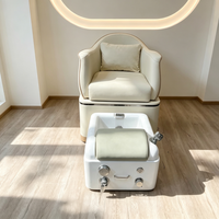 Fauteuil de manucure et pédicure haut de gamme avec bain de pieds, électrique et inclinable, pour extensions de cils, avec massage du dos
