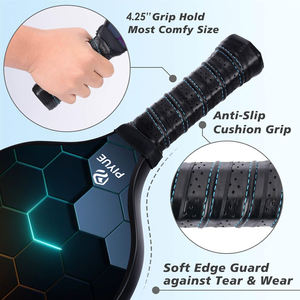 Набор ракеток для пиклбола из стекловолокна, одобренный USAPA, с логотипом из углеродного волокна, 2 ракетки с сотовой структурой для тренировок, включая мячи и сумку - Product Image 5