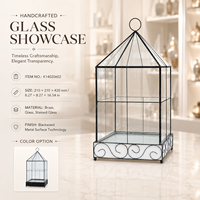 Vitrine de présentation en verre style cage à oiseaux victorienne, présentoir de bijoux pour boutique de détail, vitrine d'exposition sur pied métallique
