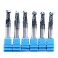 Fraise à bout sphérique en carbure HRC55 à 2 dents, revêtement AlTiN, outil CNC haute précision pour la découpe des métaux, OEM Altin