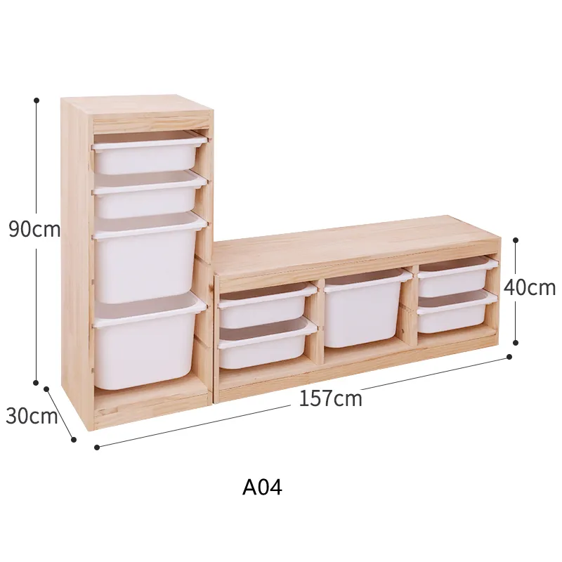 Kids Furniture Toys Cabinet Storage For Wholesale Lifestyle Wooden Customized Solid Wood With Plastic Box