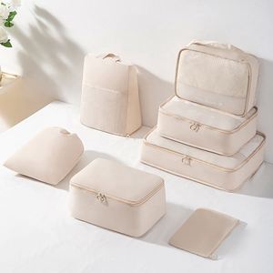Wholesale <b>Compression</b> Packing Cubes for Suitcase 7pcs Set Travel Packing Cubes Foldable Luggage Travel Storage <b>Bag</b> Set - Product Image 3