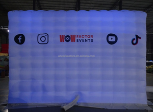 Arka bahçe dev büyük beyaz parti pvc bar şişme-gece kulübü ile film creen blower şişme gece kulübü çadır ile ışık - Product Image 3