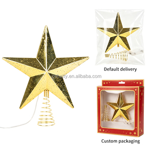 Handmade Modern Factory Plastic Lighted Star-Shaped Spring-Base Tree <b>Topper</b> Ornament for Christmas Tree Holiday Decorations - Product Image 3