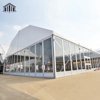 Tentes en verre imperméables en PVC pour mariages et fêtes, directement de l'usine, pour 200 personnes, tentes de réception personnalisées de grande taille