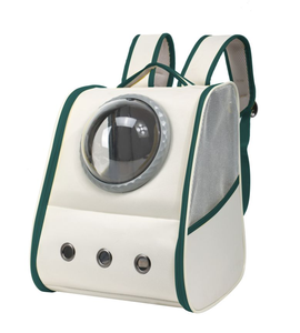 Transparent Mesh <b>Pet</b> <b>Backpack</b> <b>Carrier</b> Soft-Sided Zipper Closure Breathable Oxford Material Gray Color 5kg Capacity Square Solid - Product Image 4