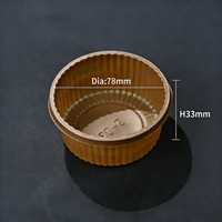 Gobelets en plastique PP jetables recyclables dorés miniatures en gros, design cylindrique, pour emballage de gelée, pouding et desserts