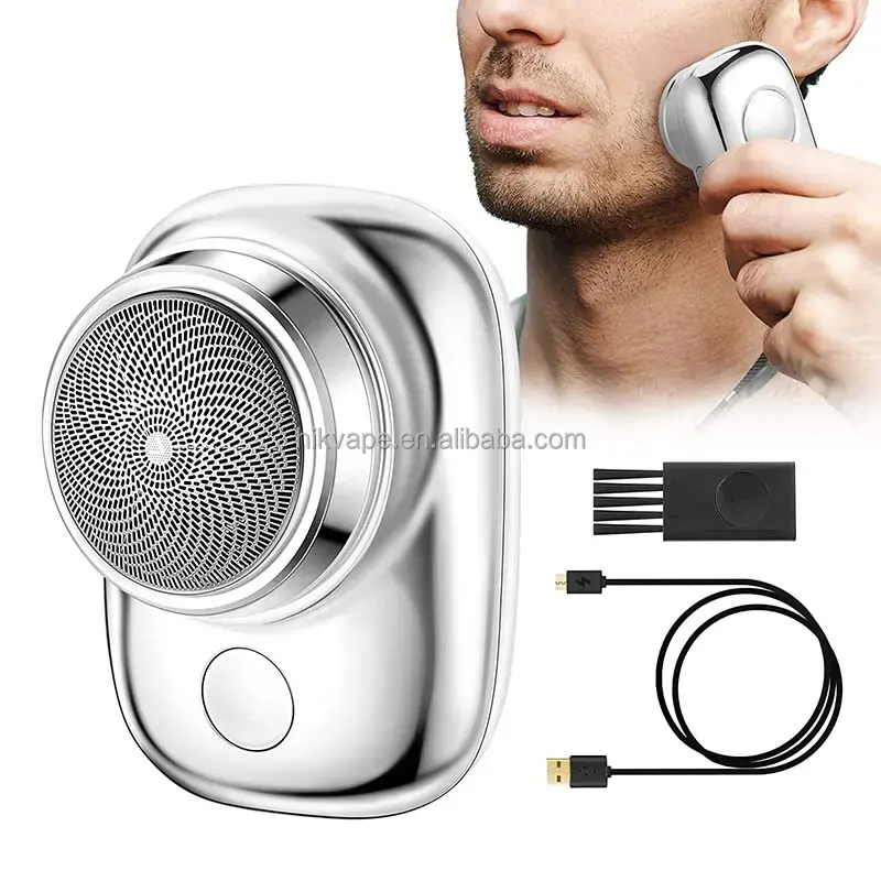 Maquinilla de afeitar eléctrica portátil para hombres, Mini máquina de afeitar eléctrica, afeitadora de pelo para hombres, afeitadora de barba, recortadora de pelo impermeable, carga rápida USB