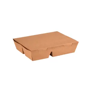 一次性取走折叠5个隔间纸便当餐盒用于快餐包装