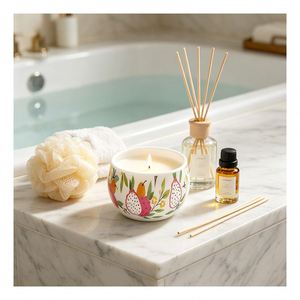 White Soy Wax Scented Handmade Candle Premium <b>Tin</b> Packaging Natural Aroma Home Styling Wellness Boutique Display Seasonal - Product Image 2