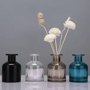 Custom Luxury 100ml 150ml 200ml Essential Oil Aromatherapy Aroma Diffuser Bottle Empty Amber Glass Reed Perfume Diffuser Bottle