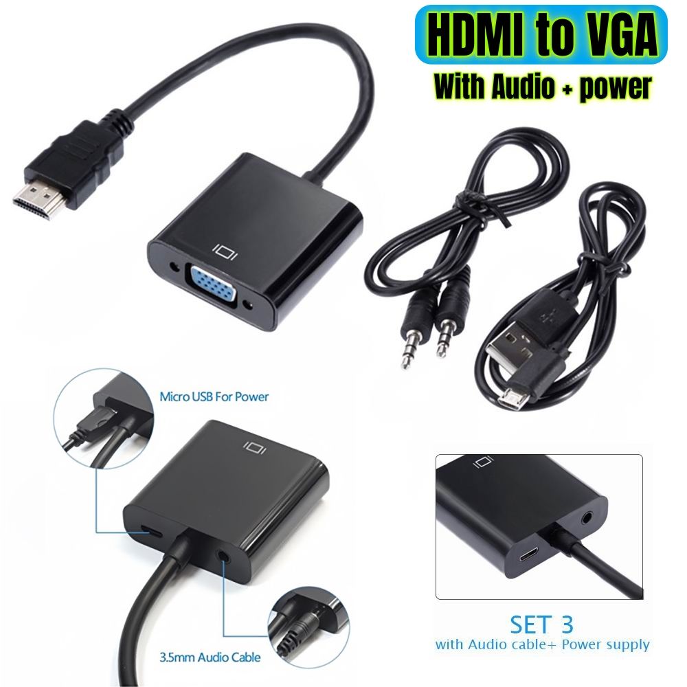 HDMI to VGA+Audio+Power