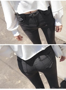 <span class=keywords><strong>Jeans</strong></span> a Sigaretta da <span class=keywords><strong>Donna</strong></span> Blu, Neri e Grigi, a Vita Alta, Skinny, Elasticizzati, OEM - Product Image 6