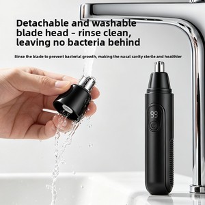 Nuevo diseño 2023, recortadora de vello nasal y de orejas a prueba de agua, manual, con batería OEM, para hombre. - Product Image 5