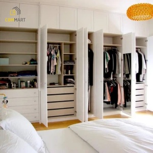 CBMmart stile classico minimalista personalizzato tutto in legno armadio porta a battente porta abiti con Shaker a forma di Design - Product Image 5