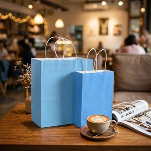 Custom Logo Recyclable Eco-Friendly Clothing <b>Shoes</b> Shopping Luxury Kraft Paper Bags with Handle - Product Image 1