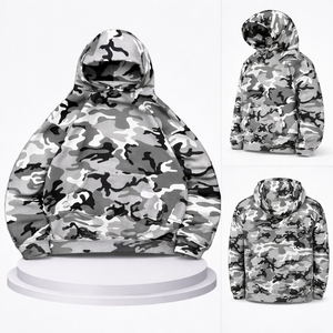 Fabricantes de Ropa Personalizada, Sudadera al por Mayor, Ropa Casual de Calle, Sudadera con Capucha de Forro Polar, Sudadera con Capucha de Manga Larga con Estampado de Camuflaje - Product Image 1