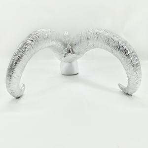 Colgante de pared cabeza de oveja hueso escultura <span class=keywords><strong>esqueleto</strong></span> <span class=keywords><strong>cabra</strong></span> hueso oveja arte estatua plata ecológica Halloween hogar Decoración resina - Product Image 2