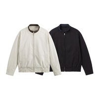 Chaqueta Bomber Tejida Transpirable de Otoño para Hombre, Cuello Alto, Puños Acanalados, Color Sólido, Casual, Tallas Grandes y Extra Grandes 6XL 7XL