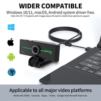 Dahili Mikrofonlu, AF'li ve Işıklı, CMOS Görüntü Sensörlü, USB 2.0 PC Kamerası, Full HD 4K 8MP Web Kamerası