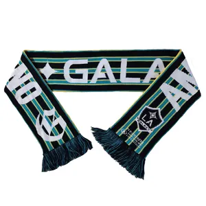 Scarf manufacturer Customized Jacquard Knitted Acrylic Football Team Football Fan Scarf