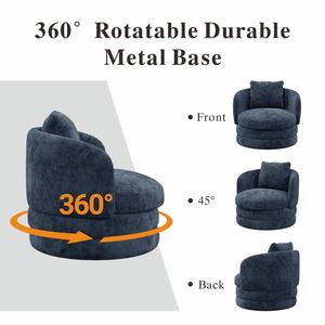 Sillón Moderno Giratorio de 360 Grados, Tapizado en Chenilla, Cómodo Sillón de Descanso, Sofá Individual para Sala de Estar o Dormitorio - Product Image 6