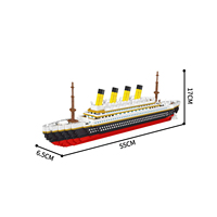 Modelo Grande del Titanic con Luz, Compatible con Otros Modelos, Regalo, Bloques de Construcción Educativos, Juguetes para Niños