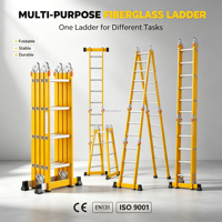 Échelle pliante multi-positions en aluminium avec barre stabilisatrice, échelle extensible en forme de A