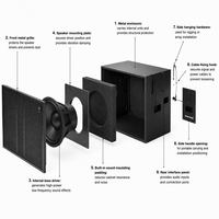Thinuna L-218B Dual 18 Inch Subwoofer Profesional Array Speaker Lantai 4 Ohm 1600W Sistem Suara