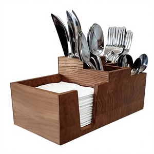 Manufacturer's 5 Section Decorative Kitchen Utensil Holder Wood Handicraft Cutlery Organizer with Metal Construction for Storage - Product Image 1