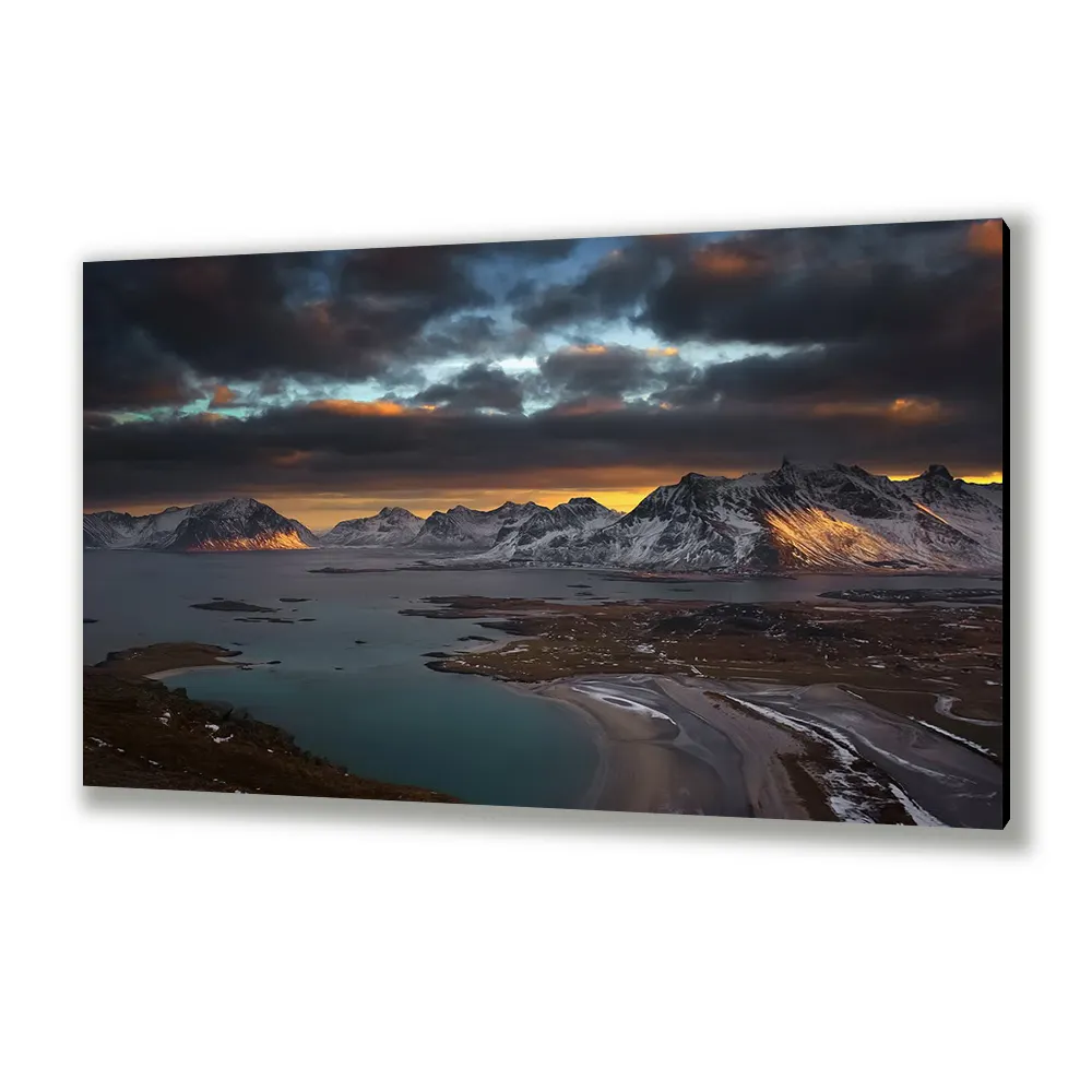 Pintura de paisaje psicodélico oscuro Impresión de fotos personalizada en placas de aluminio