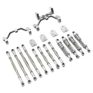 Set di 14 ammortizzatori con asta di trazione in metallo argento 4WD 1/16 scala RC ricambi auto per WPL C34 C44 con ingranaggi e servi in acciaio - Product Image 1