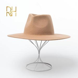 Sombreros Fedora para Mujer, Color Camel, Estilo <span class=keywords><strong>Vaquero</strong></span>, Sombreros <span class=keywords><strong>de</strong></span> Invierno con Fieltro 100% Lana - Product Image 6