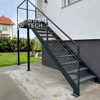Fabrication d'escaliers extérieurs en acier modernes pour propriétés, fournisseur professionnel pour projets