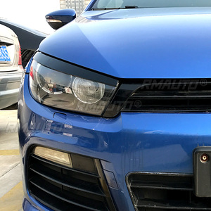 คู่ไฟหน้าเปลือกตาตกแต่งคิ้วสำหรับ VW Scirocco R GTS 2008 2009 2010 2011 2012 2013 2014 2015 2016 2017เงาสีดำ - Product Image 3
