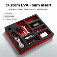 Insert en mousse EVA personnalisé pour boîte à outils, doublure en mousse de protection, emballage en mousse noire, plateau en EVA usiné CNC pour outils et étuis électroniques