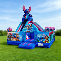 Château gonflable Stitch Bounce House Lilo & Stitch avec toboggan, PVC écologique, capacité 500 kg