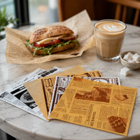 Papier d'emballage pour sandwichs, qualité alimentaire, jetable, résistant à la graisse, pour charcuterie, boulangerie, vente en gros