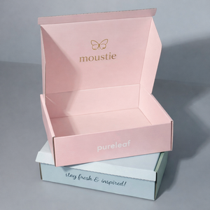 Boîte d'expédition pour masques faciaux et soins de la peau avec bande déchirable, emballages DTC en carton ondulé B, logo personnalisé OEM - Product Image 2